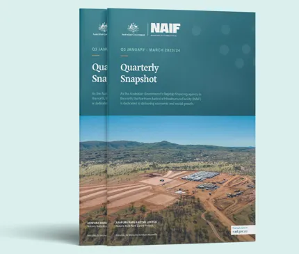 Arafura Nolans Bore Rare Earths Project view from a drone including construction site mountains sky and equipment