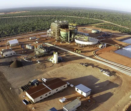 HERO Strandline Resources Coburn Heavy Mineral Sands Project Aerial View Of Mines Site And Processing Plant With Ponds On Right