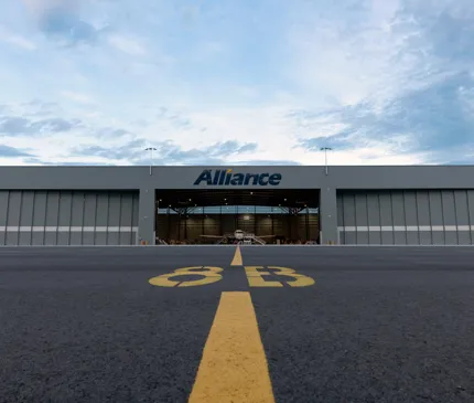 Alliance Airlines Maintenance Hub Aerial View Side Car On Road Rockhampton on Aircraft Maintenance Hub